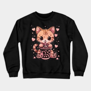 Cat's Boba Treat Time Crewneck Sweatshirt